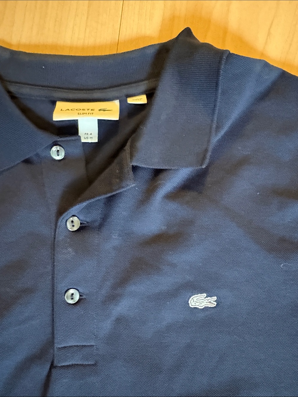 New Lacoste Men’s Navy Polo with Crocodile Logo